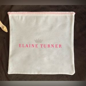 ELAINE TURNER white smaller drawstring dust bag LNWOT ++